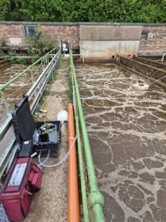 The gas hoods in action at Hawick WwTWs for nitrous oxide gas monitoring
